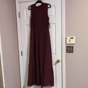 NWT - NY & Company Jumpsuit with Chiffon Overlay Skirt - Rich Burgundy